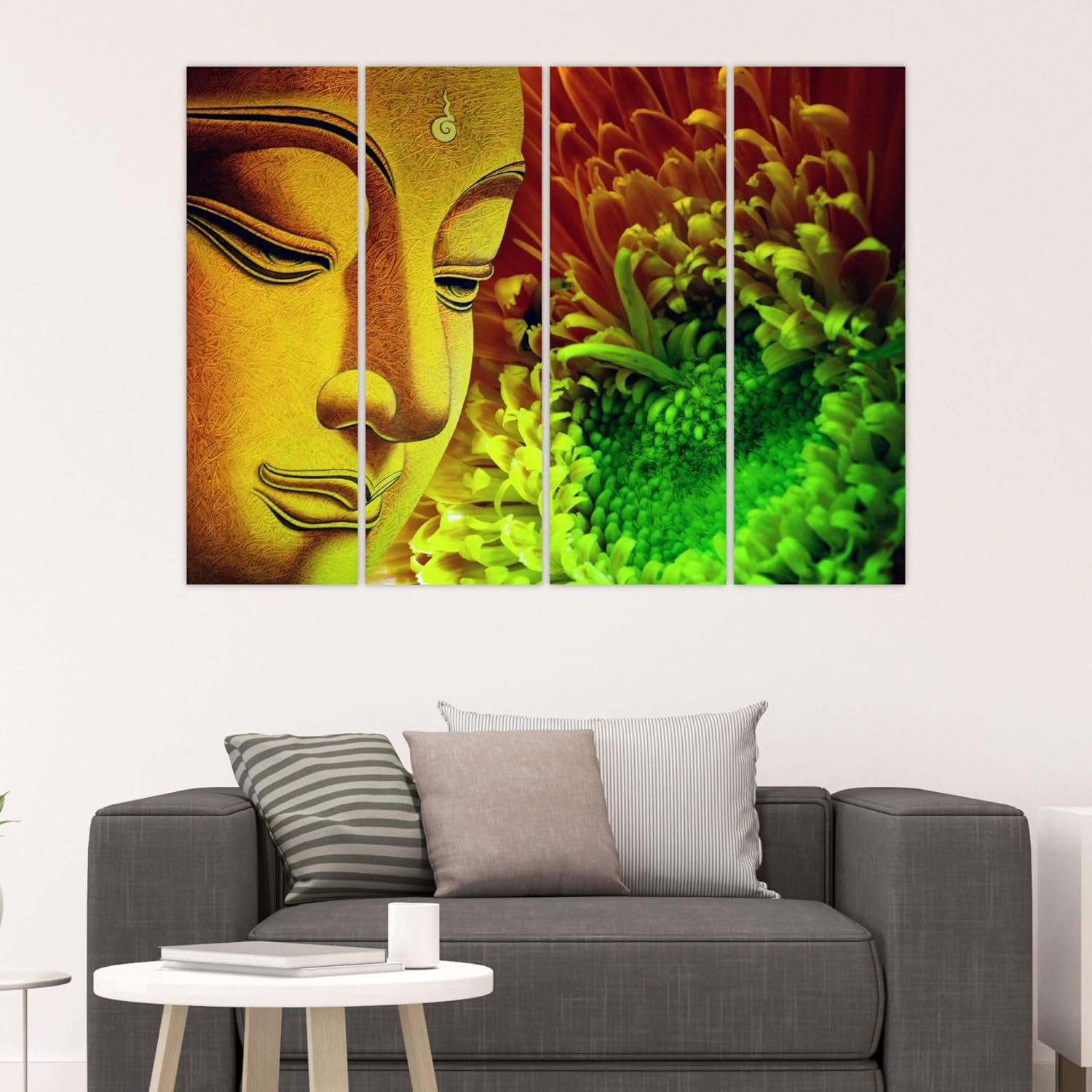 inep-b0cghsg588-side-angle-of-buddha-bash-4-panel-framed-wall-art-highlighting-the-matte-finish-and-sturdy-mdf-frames..jpg